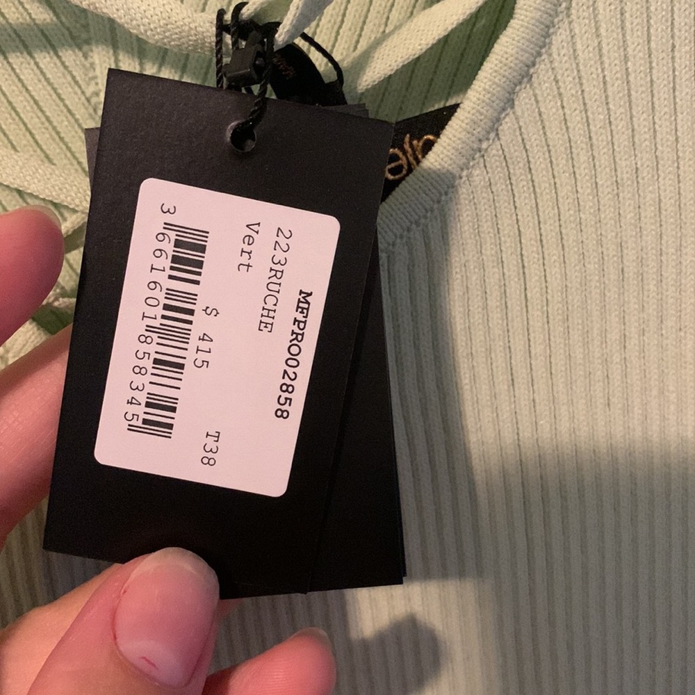 NWT! Maje Rib- knitted Scoopback midi Dress. - Picture 5 of 6
